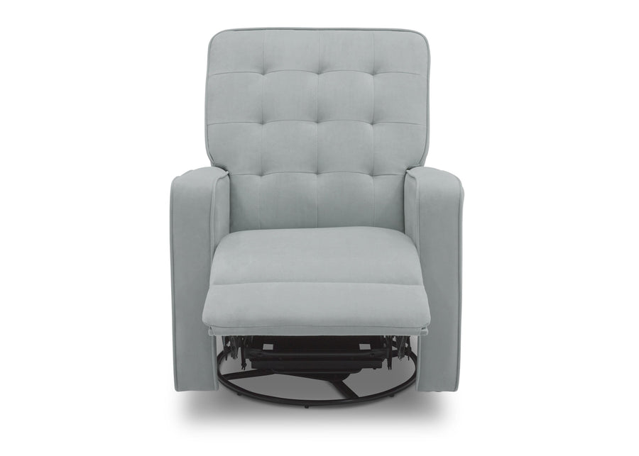 Delta Children Mist (934) Garrison Nursery Glider Swivel Recliner, Front Reclined Silo View 17-Garrison Nursery Glider Swivel Recliner Featuring LiveSmart Fabric by Culp
