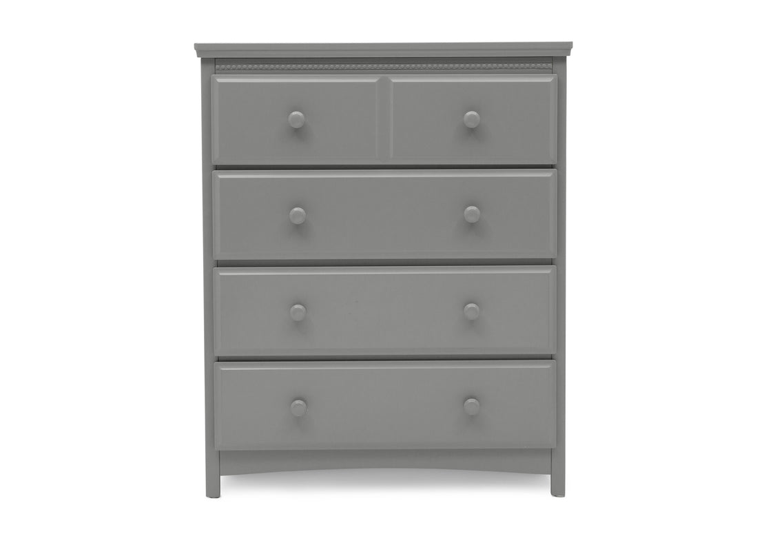 Delta Children Grey (026) Emerson 4 Drawer Chest, Front Silo View