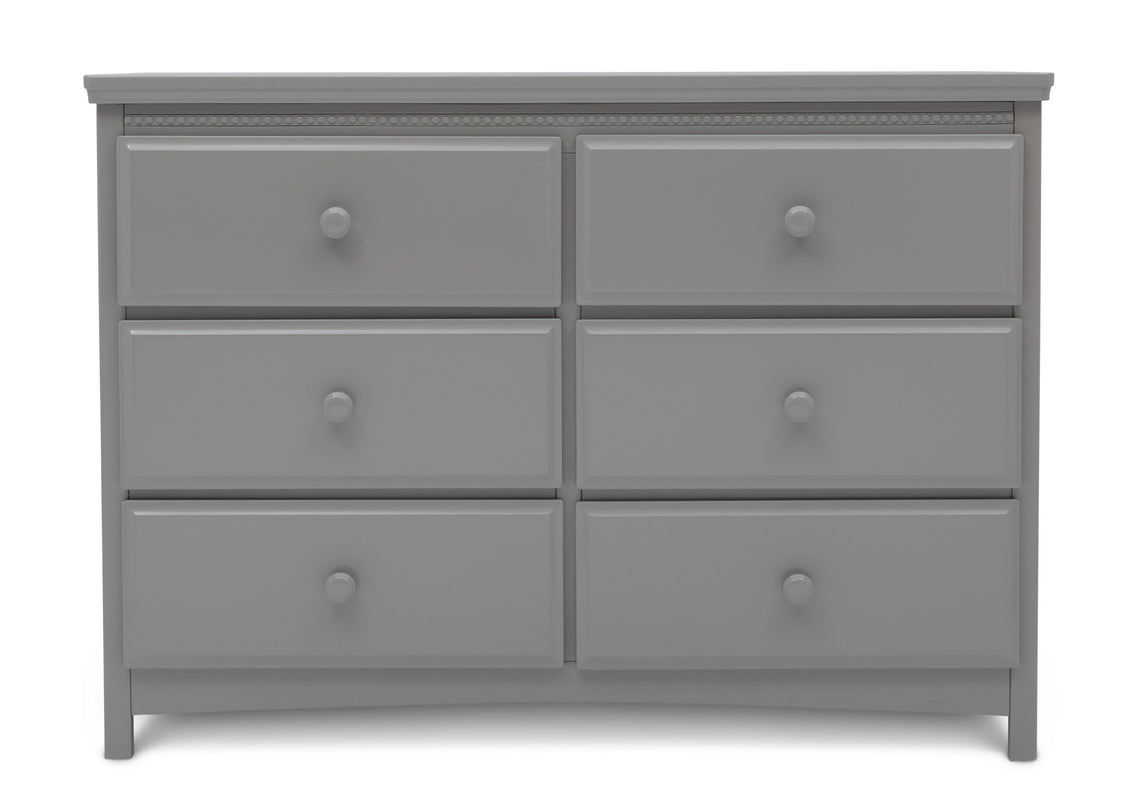 Delta Children Grey (026) Emerson 6 Drawer Dresser, Front Silo View