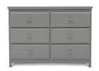 Delta Children Grey (026) Emerson 6 Drawer Dresser, Front Silo View 5-Emerson 6 Drawer Dresser