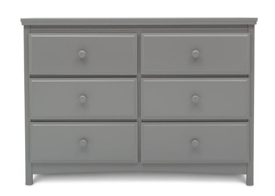 Delta Children Grey (026) Emerson 6 Drawer Dresser, Front Silo View 5-Emerson 6 Drawer Dresser