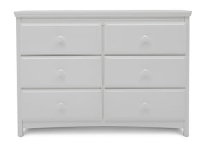 Delta Children Bianca White (130) Emerson 6 Drawer Dresser, Front Silo View 6