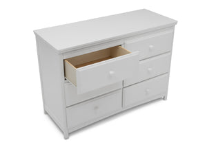 Delta Children Bianca White (130) Emerson 6 Drawer Dresser, Open Drawer View 5