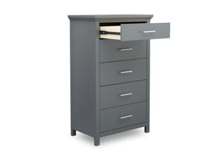 Simmons Kids Charcoal Grey (029) Avery 5 Drawer Chest, Right Silo Open Drawer View 5-Avery 5 Drawer Chest
