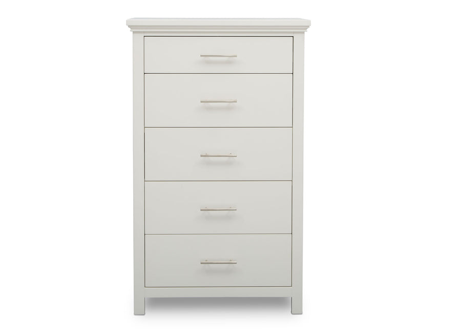 Simmons Kids Bianca White (130) Avery 5 Drawer Chest, Front Silo View 8-Avery 5 Drawer Chest