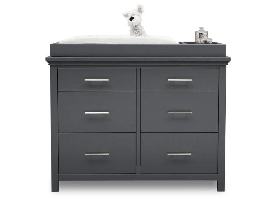 Simmons Kids Charcoal Grey (029) Avery 6 Drawer Dresser with Changing Top 4-Avery 6 Drawer Dresser with Changing Top