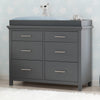 Charcoal Grey (029) 7-Avery 6 Drawer Dresser with Changing Top