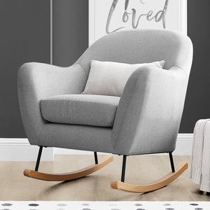 French Grey with Matte Black and Natural (1443) 6-Finch Rocking Chair
