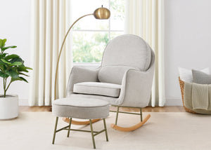 Limestone with Melted Bronze & Natural (1419) 4-Ella Rocker & Ottoman with LiveSmart Evolve Fabric