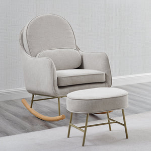 YourPick: Limestone with Melted Bronze & Natural (1419) 0-Ella Rocker & Ottoman with LiveSmart Evolve Fabric