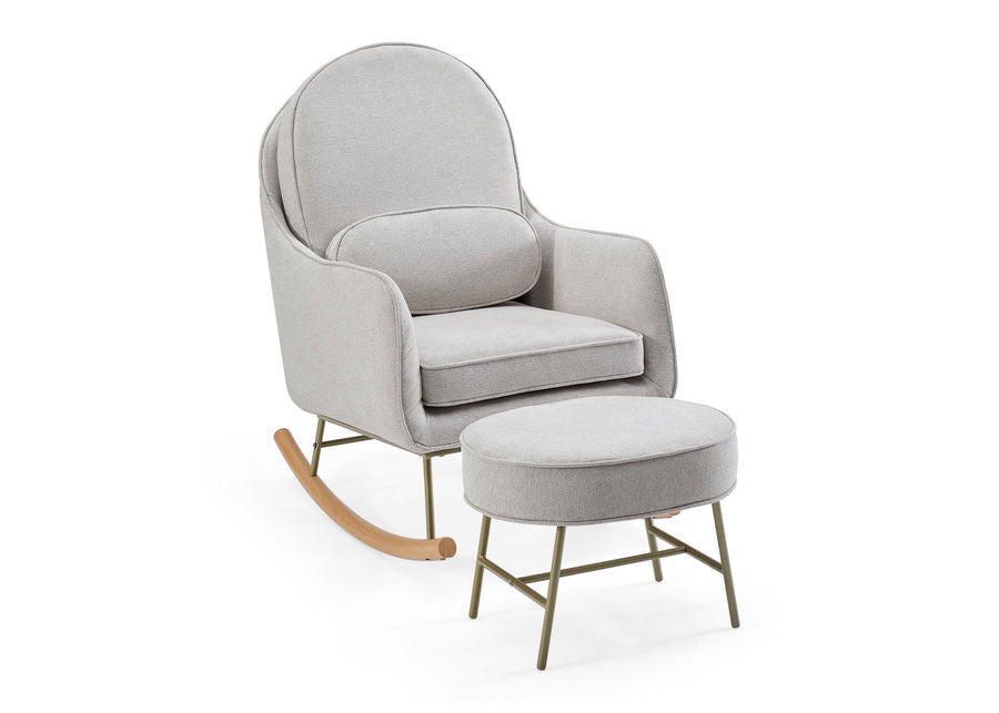 Limestone with Melted Bronze & Natural (1419) 3-Ella Rocker & Ottoman with LiveSmart Evolve Fabric