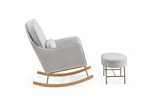 Limestone with Melted Bronze & Natural (1419) 6-Ella Rocker & Ottoman with LiveSmart Evolve Fabric