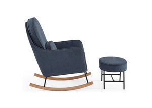 Slate Blue with Black & Natural (1421) 10-Ella Rocker & Ottoman with LiveSmart Evolve Fabric
