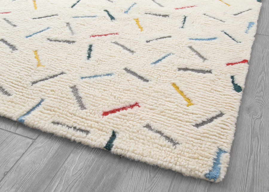 Assorted (999) 2-Colored Sprinkles Hand-Tufted 100% Wool Area Rug 5x8