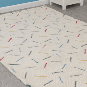 Assorted (999) 9-Colored Sprinkles Hand-Tufted 100% Wool Area Rug 5x8