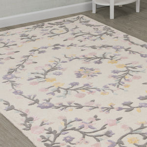 Assorted (999) 12-Floral Garden Hand-Tufted Wool Blend Area Rug 5x8