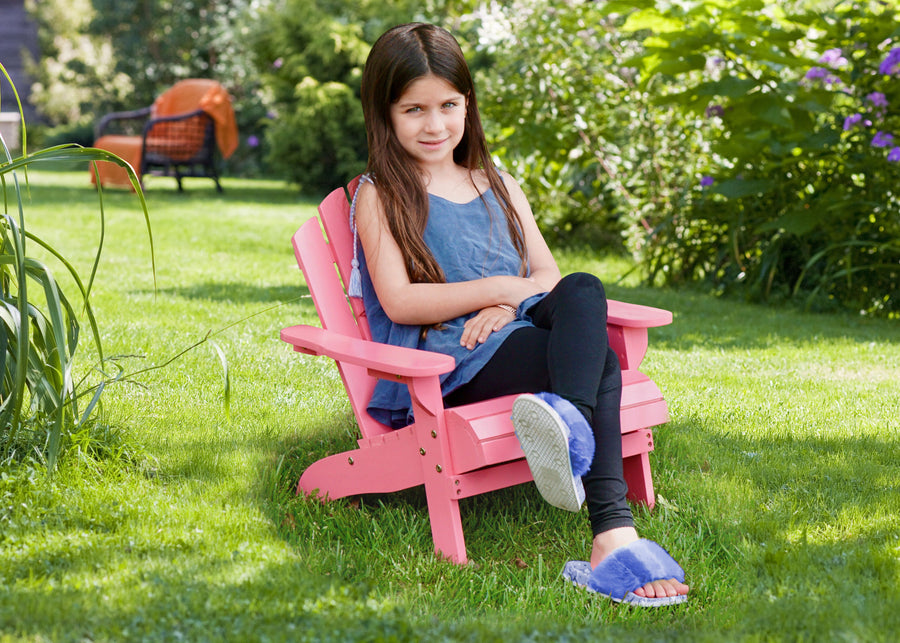 Pink (709C) 6-Kids Wood Adirondack Chair for Indoor & Outdoor Use