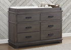 Rustic Grey (084) 6-Asher 6 Drawer Dresser with Changing Top