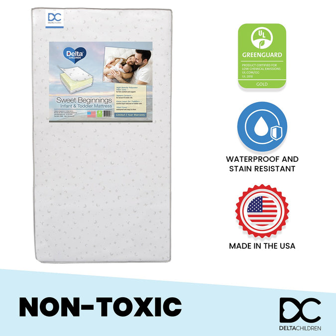 No Color (NO) 2-Sweet Beginnings Two-Stage Crib and Toddler Mattress