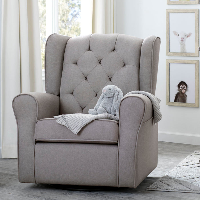 French Grey (1304) 0-Emma Nursery Glider Swivel Rocker Chair