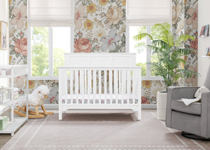Bianca White (130) 0-Sweet Beginnings Hart Flat Top 6-in-1 Convertible Crib