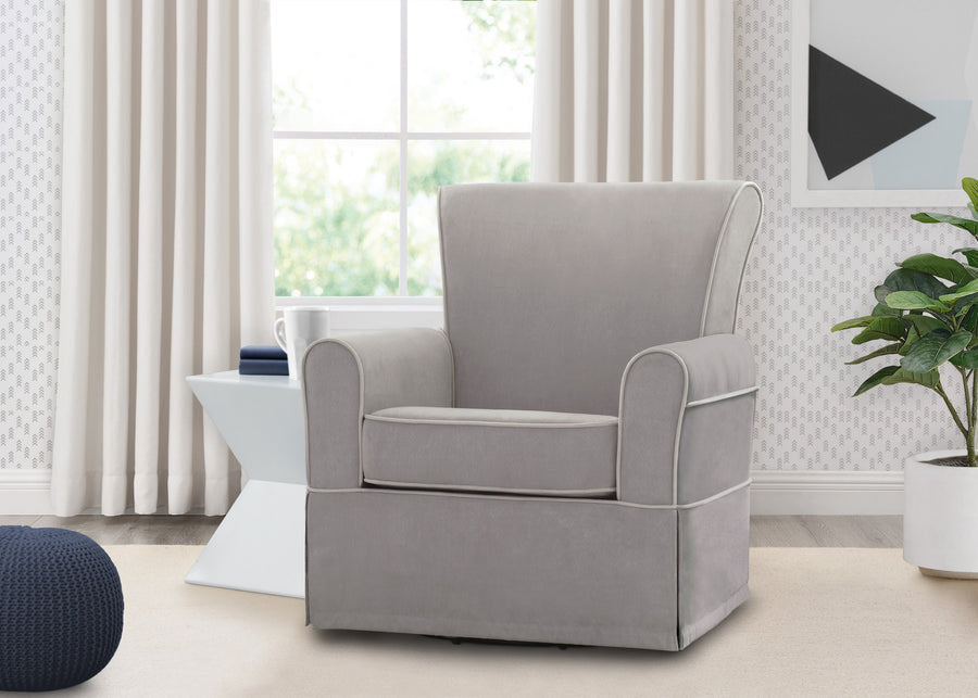 Dove Grey with Soft Grey (036) 2-Benbridge Upholstered Glider