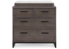 DCB: Rustic Grey with Matte Black (1469) 2-Foundry 4 Drawer Dresser with Changing Top