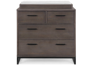 DCB: Rustic Grey with Matte Black (1469) 9-Foundry 4 Drawer Dresser with Changing Top