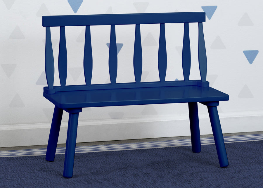 Blue (295C) 1-Kids Wooden Windsor Bench