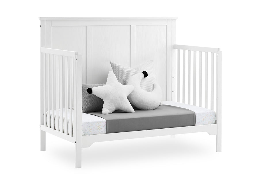 Textured White (1349) 21-Sweet Beginnings Sage Flat Top 6-in-1 Convertible Crib