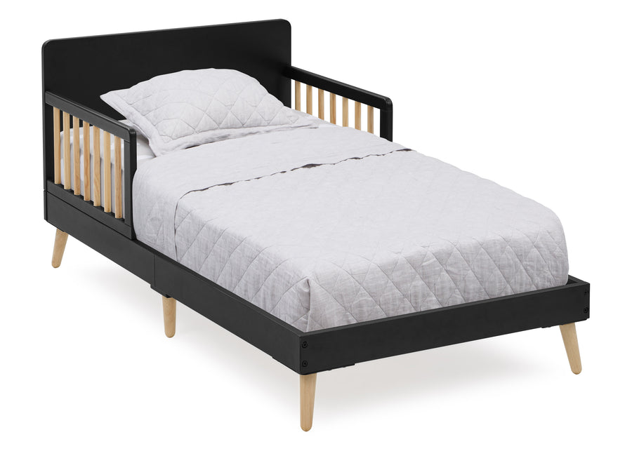 Midnight Grey with Natural (1372) 6-Logan Wood Toddler Bed
