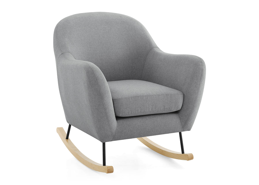 French Grey with Matte Black and Natural (1443) 4-Finch Rocking Chair