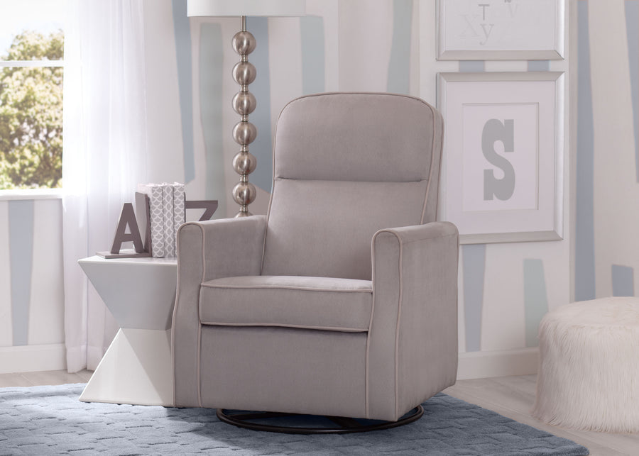 Dove Grey (034) 1-Clair Slim Nursery Glider Swivel Rocker Chair