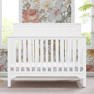 Bianca White (130) 0-Sweet Beginnings Hart Flat Top 6-in-1 Convertible Crib