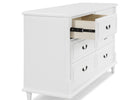 Bianca White (130) 9-Juliette 6 Drawer Dresser with Changing Top