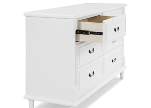 Bianca White (130) 10-Juliette 6 Drawer Dresser with Changing Top