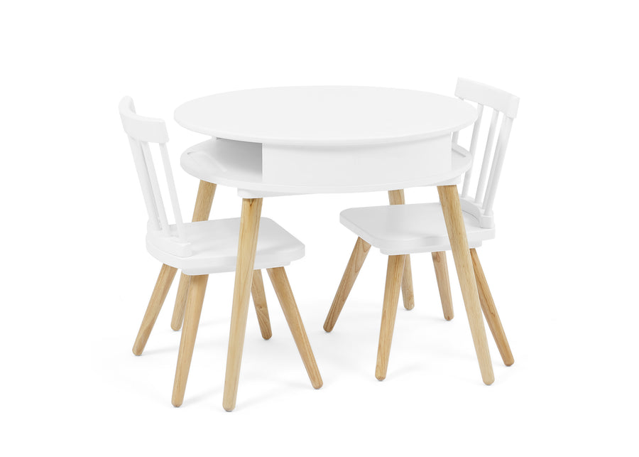 Bianca White with Natural (123) 9-Hudson Storage Table & 2-Piece Chair Set