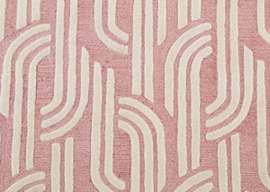 Pink and Grey (929) 4-Rose Links Hand-Tufted Wool Blend Area Rug 5x8