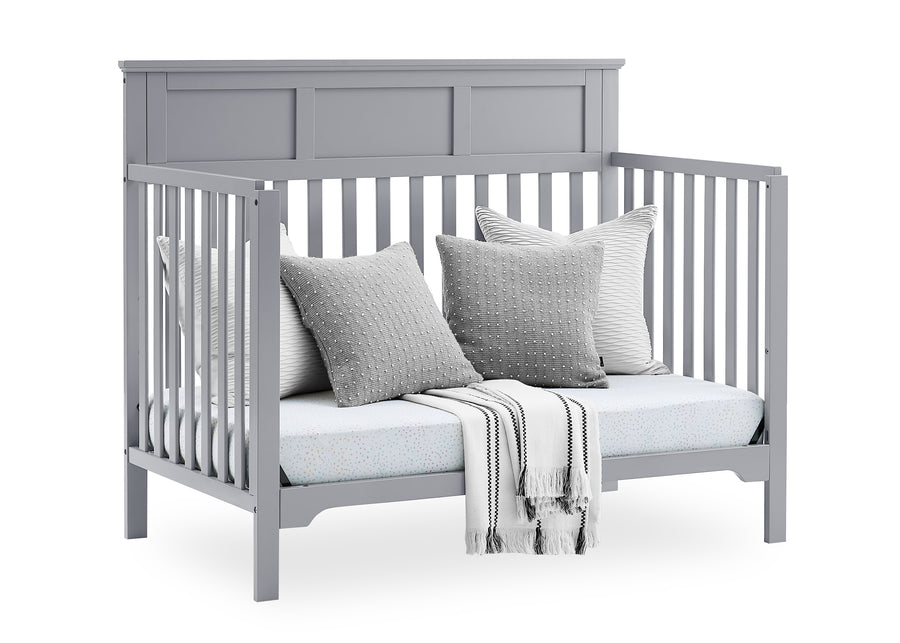 Grey (026) 6-Sweet Beginnings Hart Flat Top 6-in-1 Convertible Crib