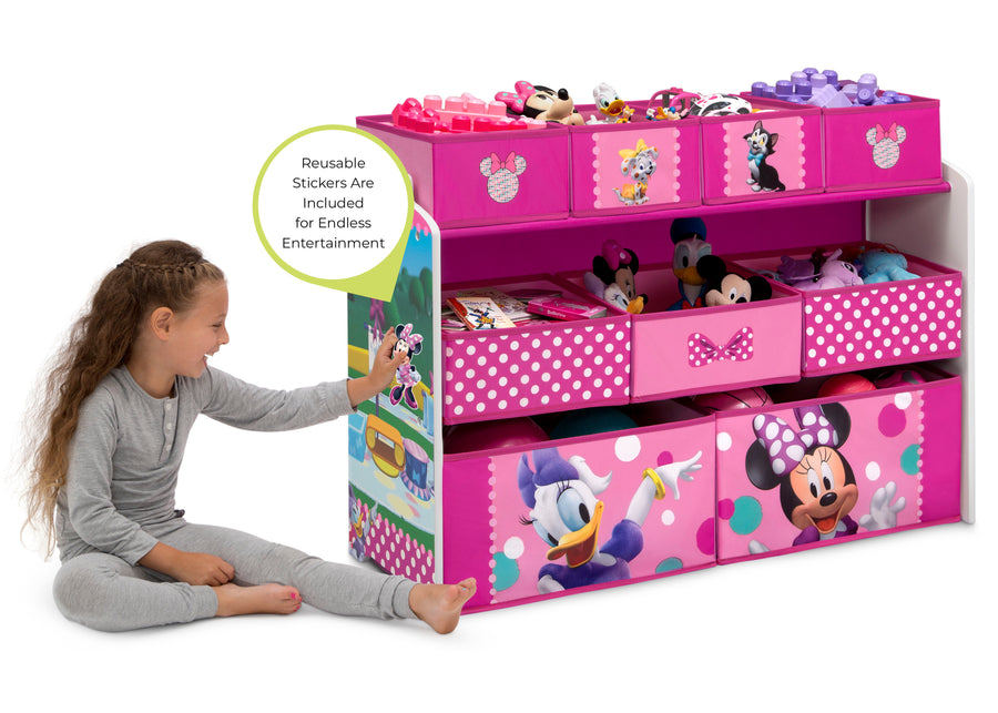 Minnie Mouse (1063) 6-Minnie Mouse Deluxe 9 Bin Design and Store Toy Organizer
