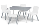 Light Grey and White (1176) 21-Kids Table and Chair Set (4 Chairs Included)