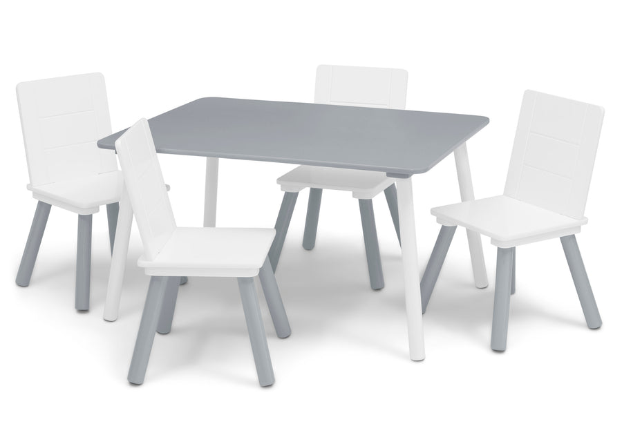 Light Grey and White (1176) 21-Kids Table and Chair Set (4 Chairs Included)