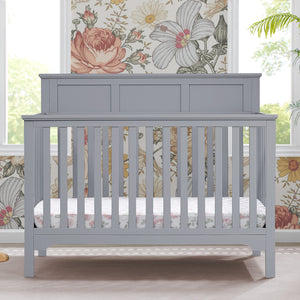 Grey (026) 53-Sweet Beginnings Hart Flat Top 6-in-1 Convertible Crib