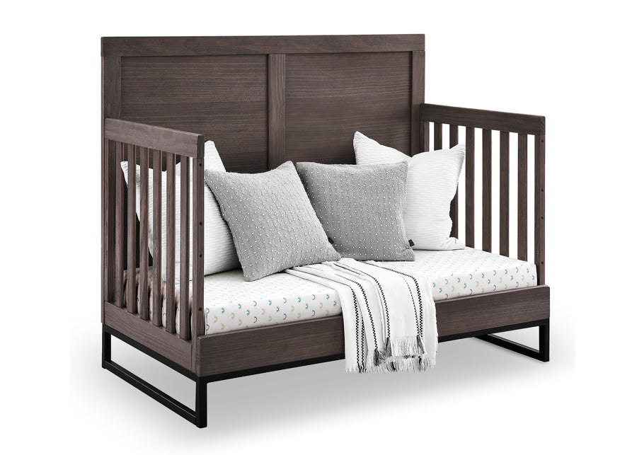 Rustic Grey with Matte Black (1469) 13-Foundry 6-in-1 Convertible Crib