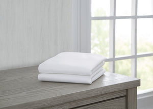 White (100) 0-Fitted Bassinet Sheet Set, 2-Pack – Compatible with the Following Simmons Kids Bassinets: 25502 and 25518
