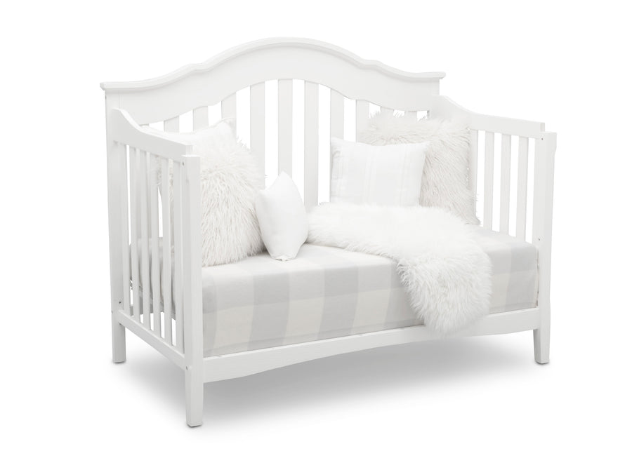 Textured White (1349) 6-Farmhouse 6-in-1 Convertible Baby Crib