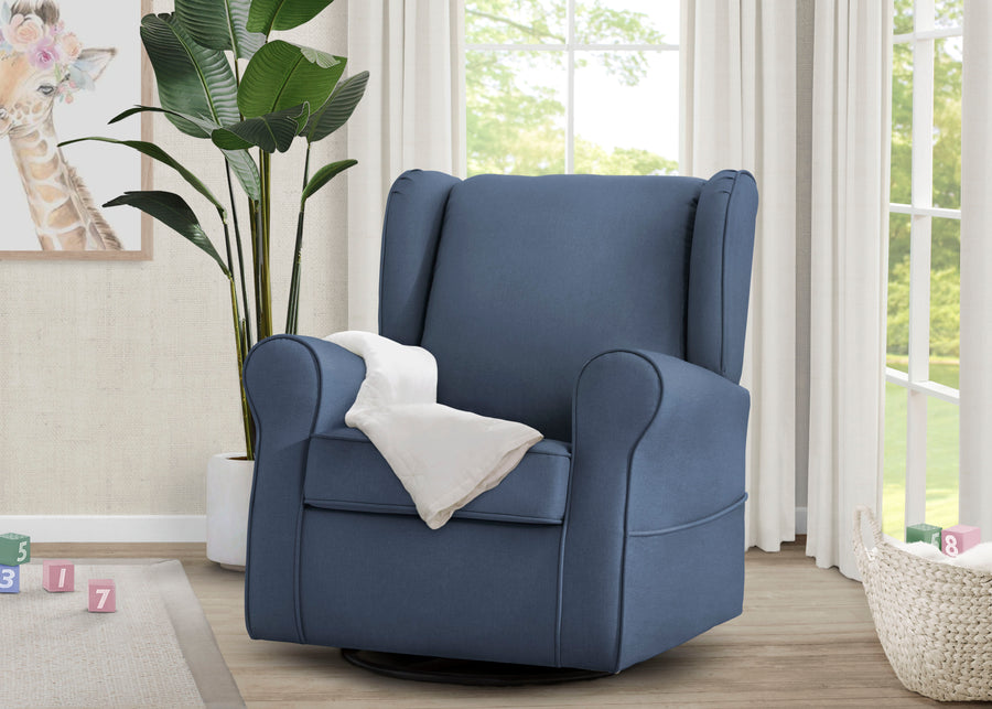 Sailor Blue (424) 1-Reston Nursery Glider Swivel Rocker Chair