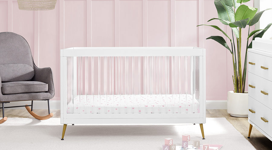 Sloane 4in1 Nursery Set White Acrylic Bronze 2-Sloane Collection