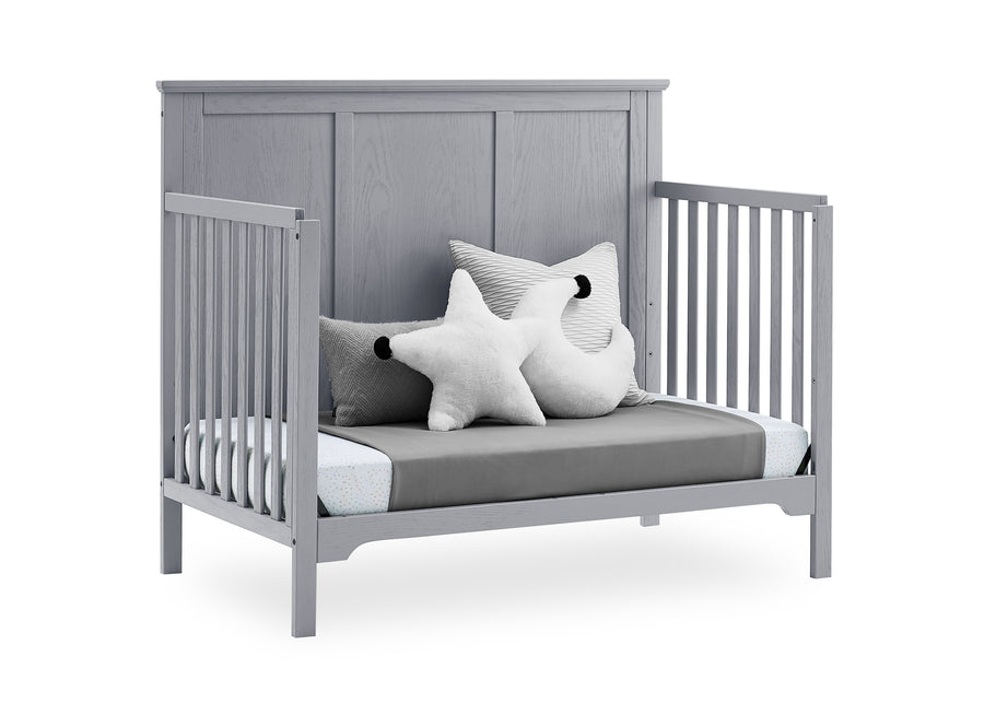 Textured Grey (1450) 5-Sweet Beginnings Sage Flat Top 6-in-1 Convertible Crib