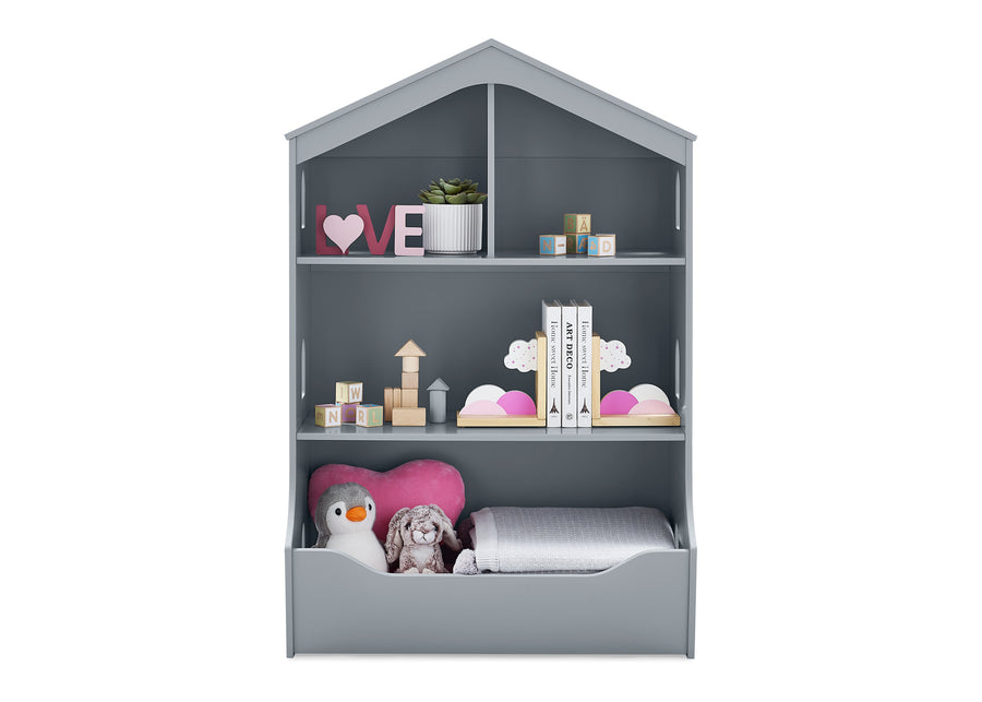 Grey (026) 2-Playhouse Bookcase with Toy Storage